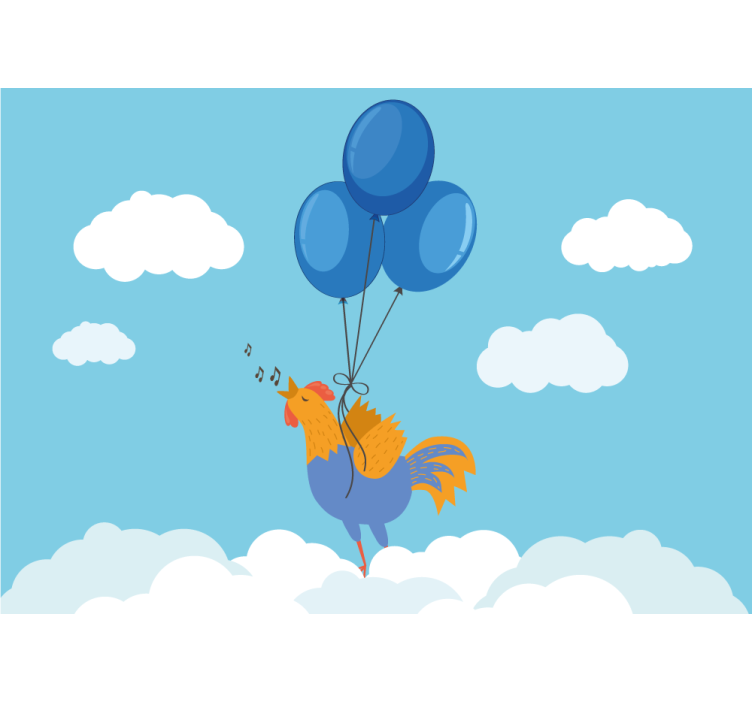 儿童房的其他壁画唱歌的公鸡气球 - TenStickers