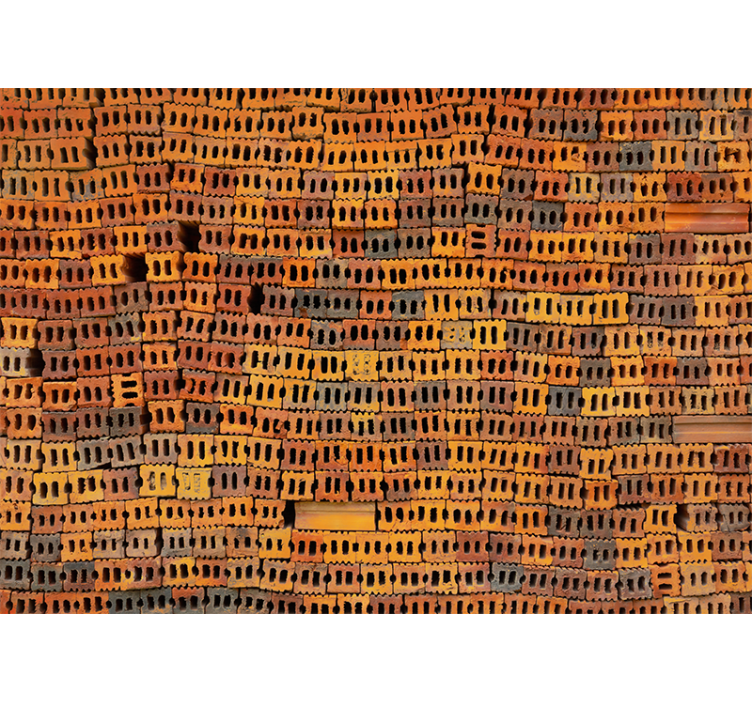 壁画 砖 叠砖图案 - TenStickers