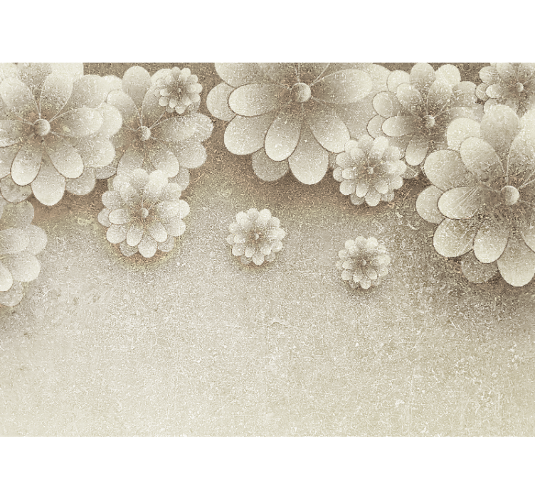 3d 花灰色婚姻壁画 - TenStickers