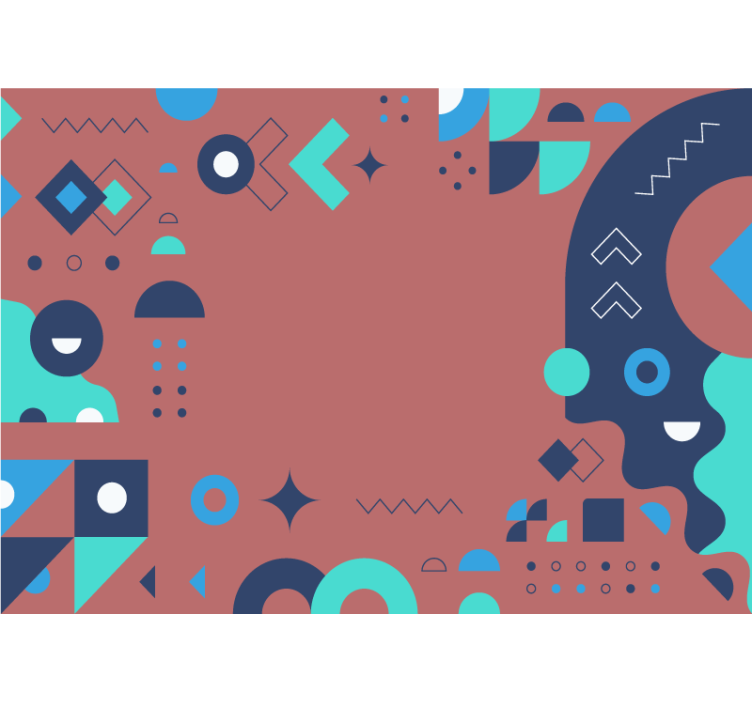 抽象壁画几何图案构成 - TenStickers