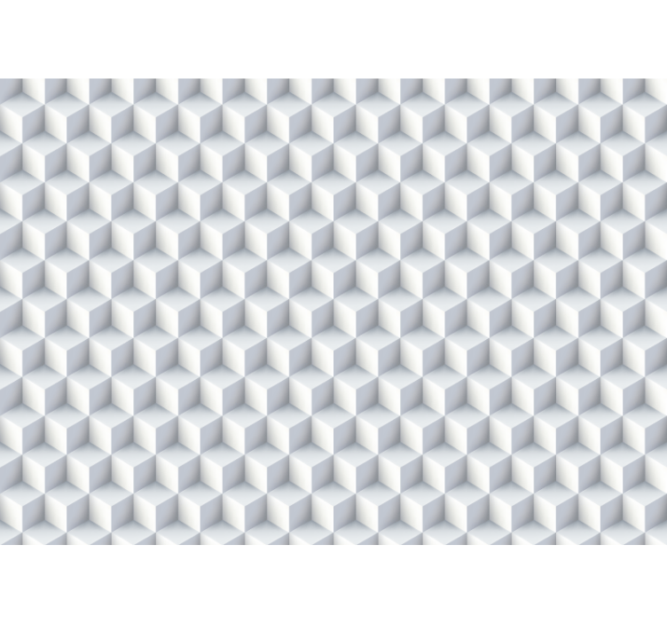 3d效果墙壁画立方体图案设计 - TenStickers
