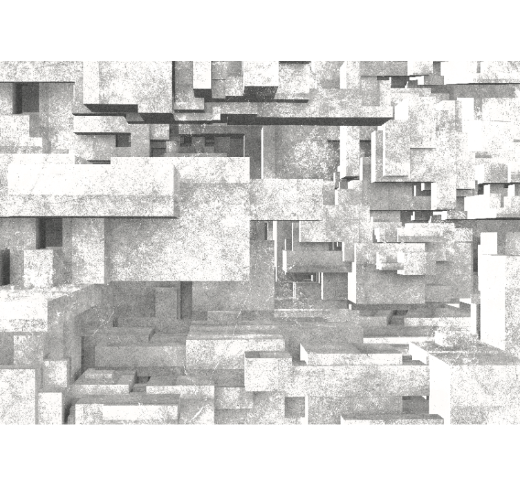 抽象壁画呈现几何结构层次 - TenStickers