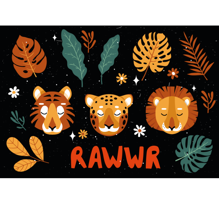 儿童房的其他壁画：趣味丛林动物 - TenStickers