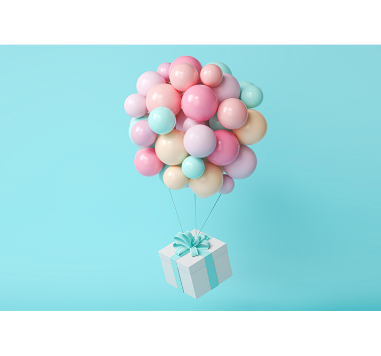 3d 气球和礼物盒儿童壁画 - TenStickers