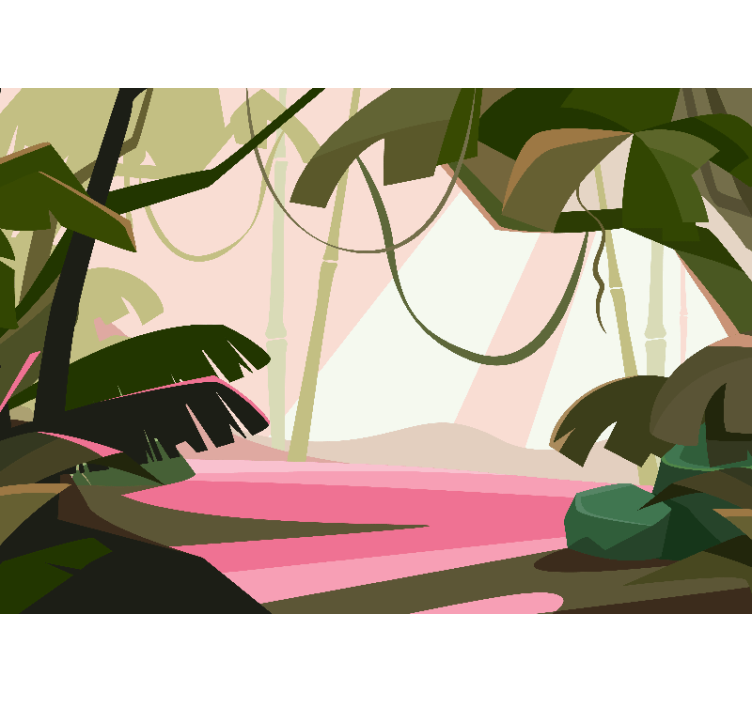 丛林壁画展现繁茂热带景观 - TenStickers