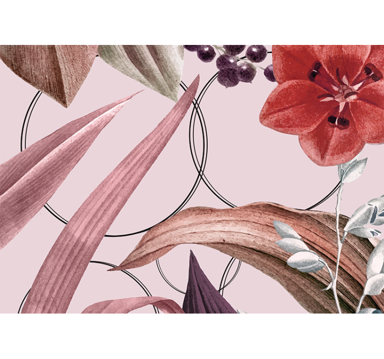 花墙壁画花卉图案设计 - TenStickers