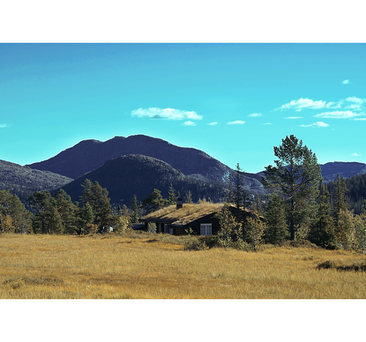 风景墙壁画山间小屋静谧之所 - TenStickers