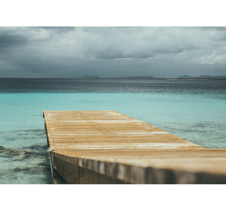 壁画质地宁静海边码头 - TenStickers