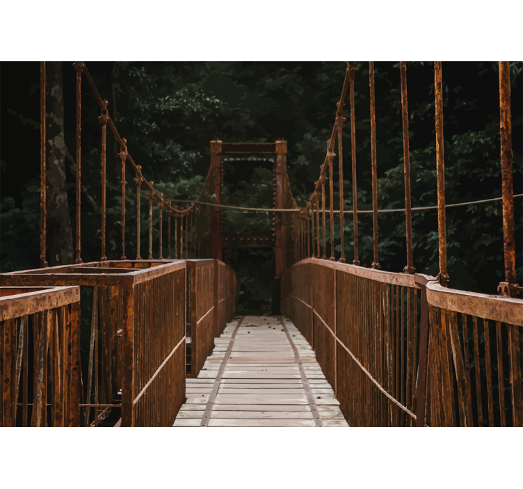 壁画质地展现自然之桥 - TenStickers