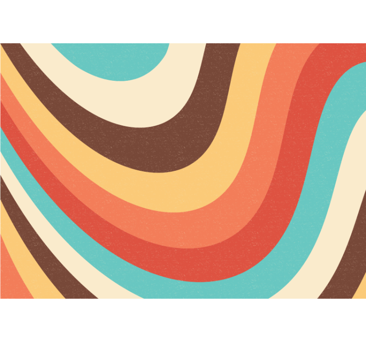 抽象壁画展现曲线彩色波浪 - TenStickers