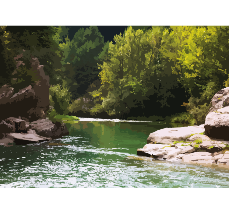 壁画质地宁静水景 - TenStickers