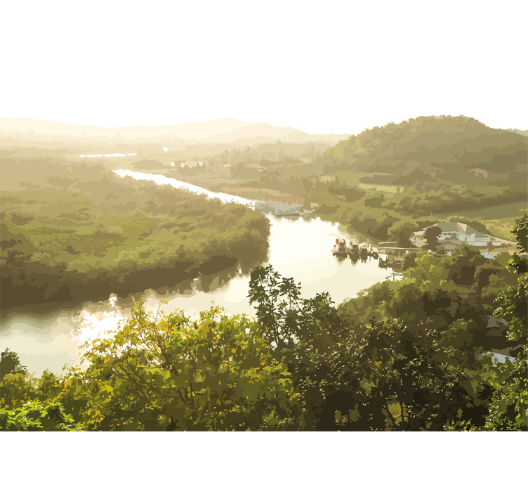 风景墙壁画宁静河流景观 - TenStickers