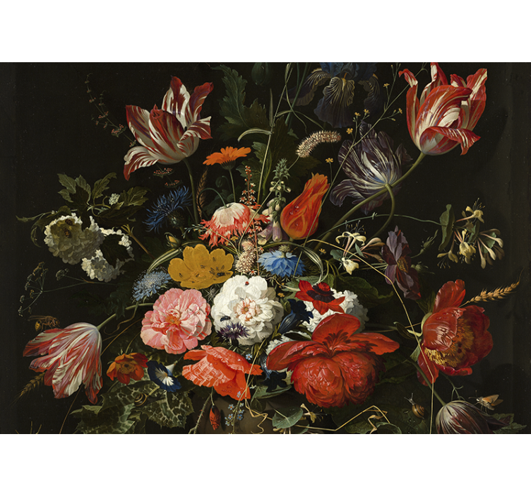 花墙壁画展现生机勃勃的花卉束 - TenStickers