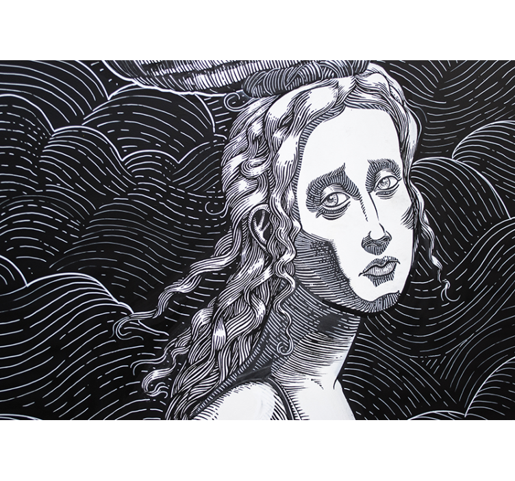 艺术壁画精美女性肖像 - TenStickers