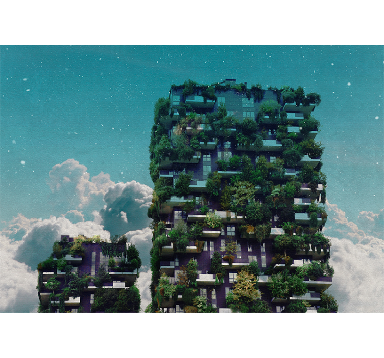 壁画质地的绿色垂直花园 - TenStickers