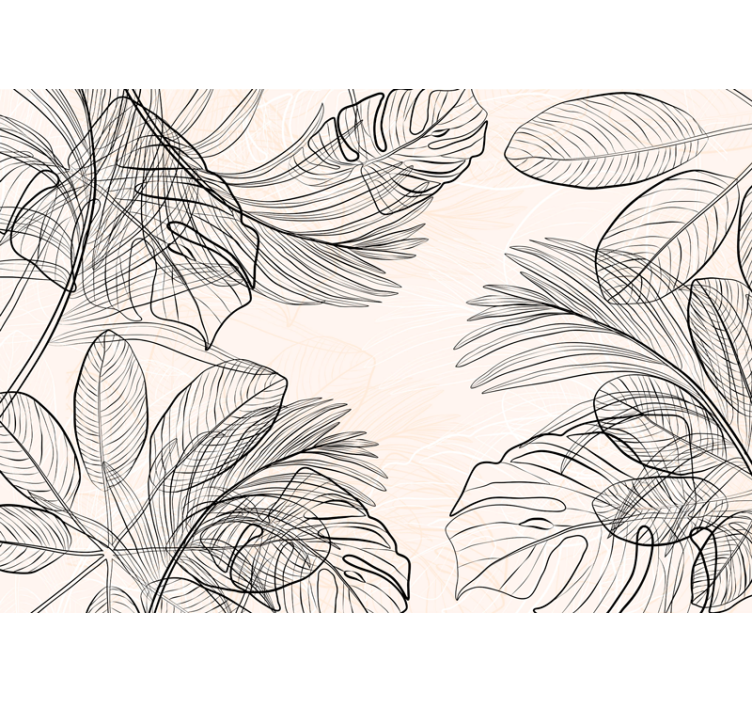 暖色薄叶形状浴室壁画 - TenStickers