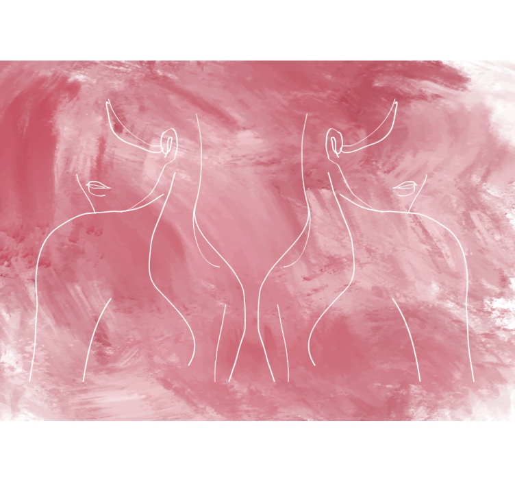 艺术壁画展现极简女性形态 - TenStickers