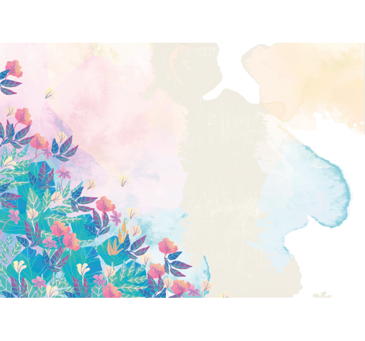 抽象壁画生动花卉飞溅 - TenStickers