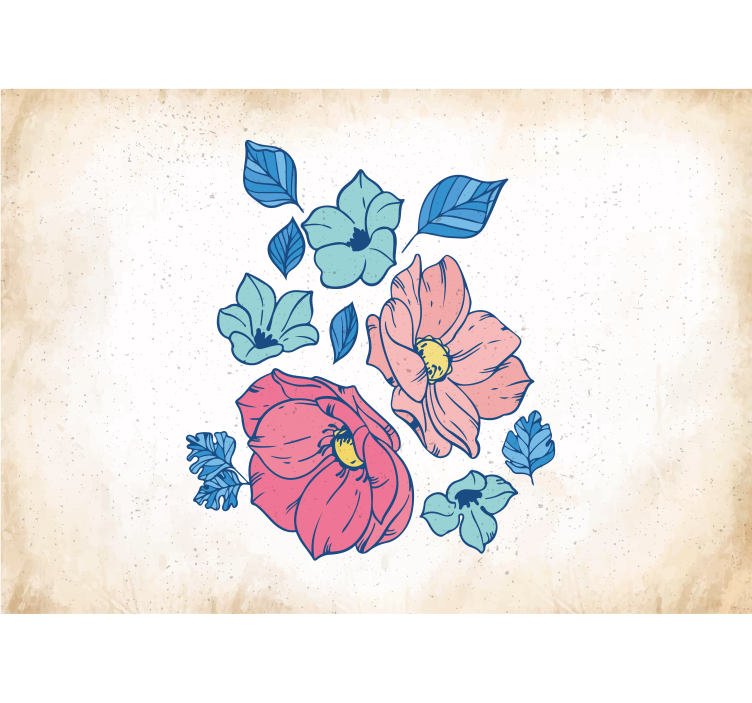 花墙壁画：柔和花卉组合 - TenStickers