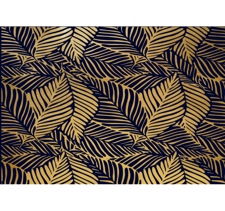 壁画质地展现详细叶子图案 - TenStickers