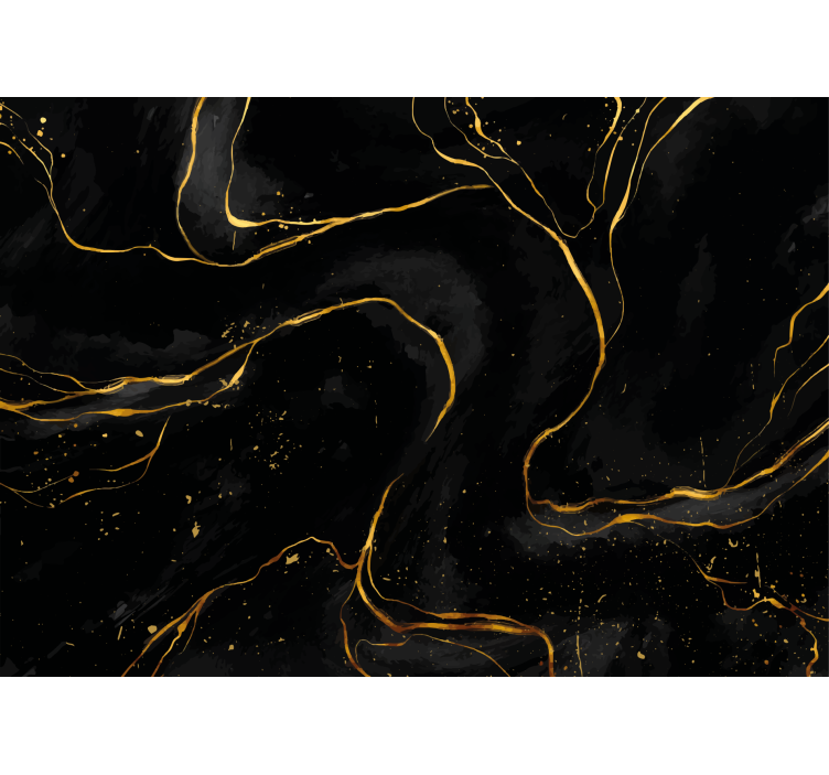 抽象壁画优雅金线条 - TenStickers