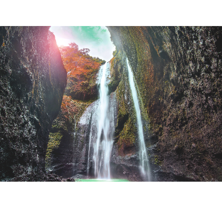 瀑布墙壁画展现壮丽的瀑布景观 - TenStickers