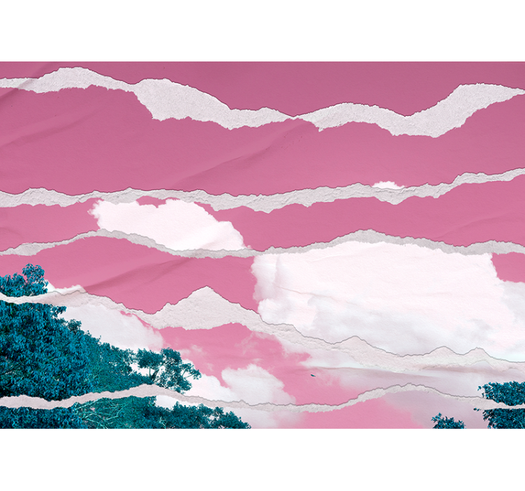 撕纸风格壁画中的抽象图像 - TenStickers