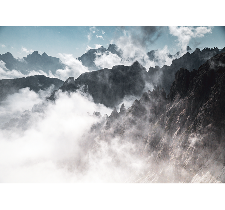 山墙壁画壮丽山峰剪影 - TenStickers