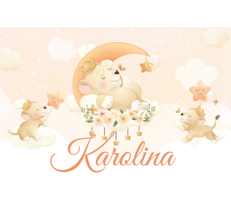 动物墙壁画梦幻狮子场景 - TenStickers