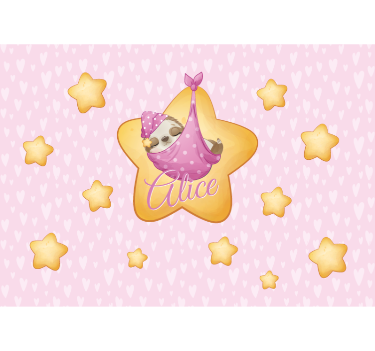 苗圃壁画懒猴与星星 - TenStickers