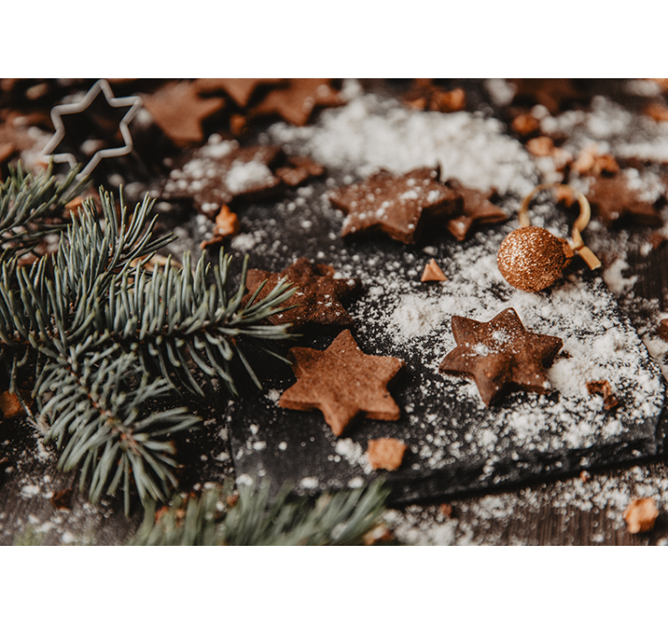 壁画圣诞节庆姜饼星星 - TenStickers