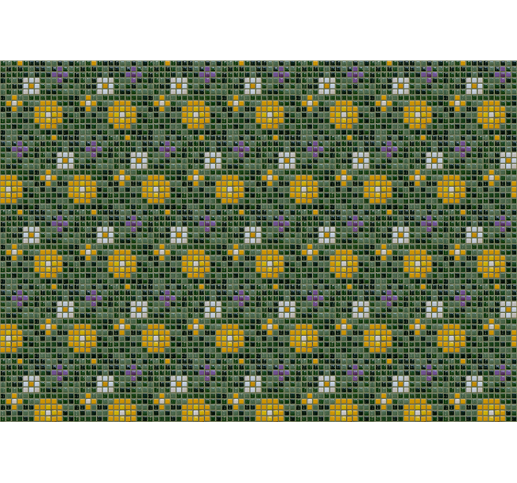 壁画浴室生动的瓷砖花卉图案 - TenStickers