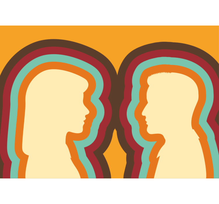 爱墙壁画情侣剪影 - TenStickers