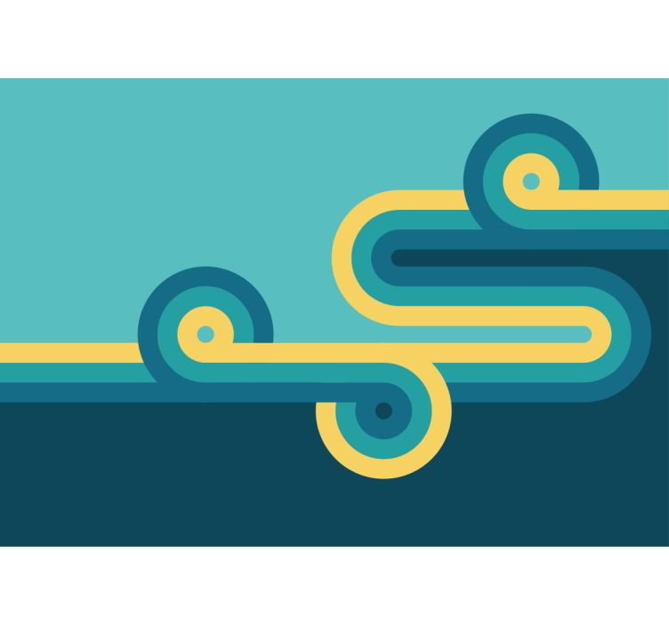 抽象壁画呈现弧形线条排列 - TenStickers