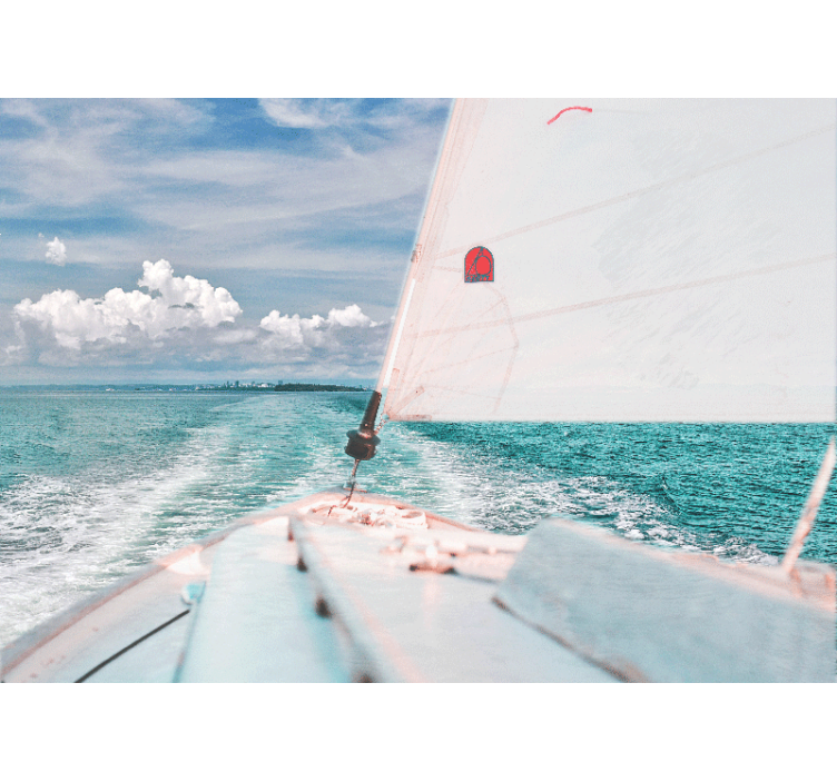 壁画海景畅游波浪中 - TenStickers