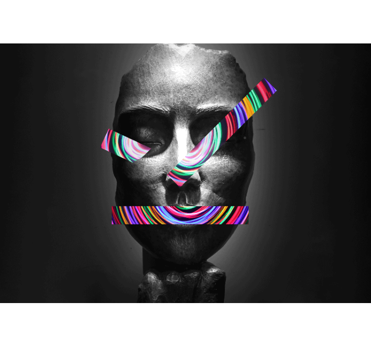 艺术壁画抽象面部特征 - TenStickers