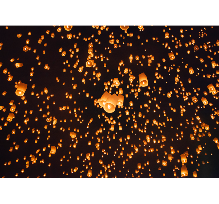 其他入口大厅壁画：漂浮灯笼节 - TenStickers