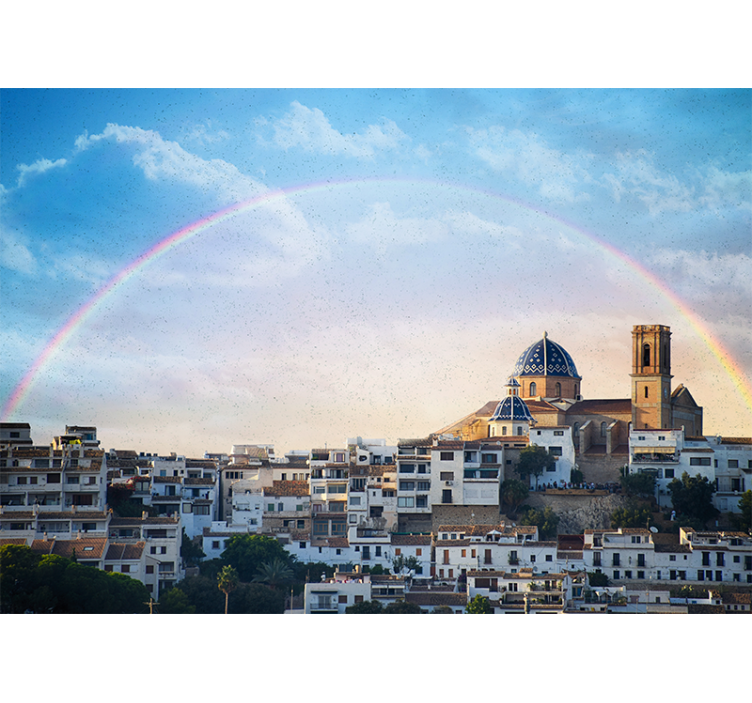 城市和乡村墙壁画：海滨小镇建筑 - TenStickers