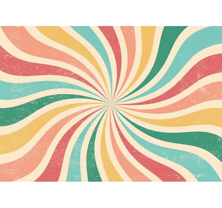 3d效果墙壁画 螺旋彩色波浪 - TenStickers