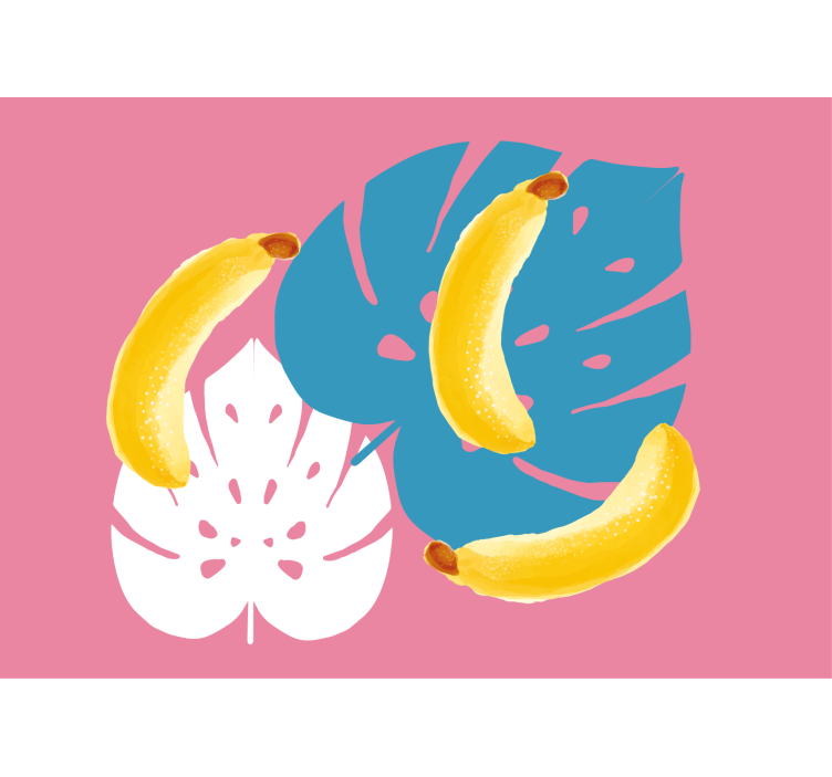 其他花墙壁画香蕉与叶子 - TenStickers