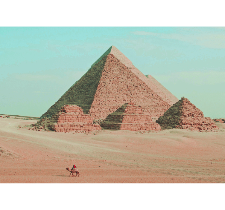 城市和乡村墙壁画：金字塔与骆驼图案 - TenStickers