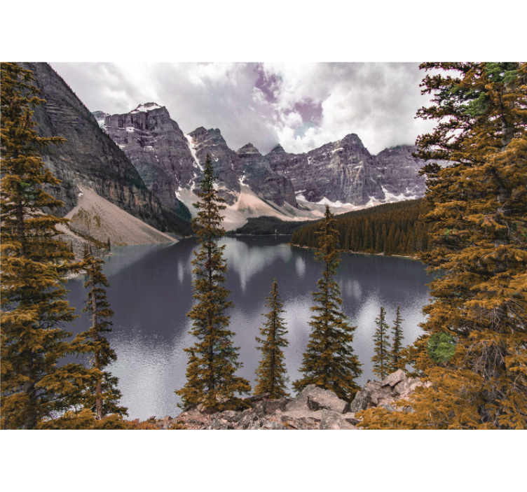 风景墙壁画宁静山湖 - TenStickers