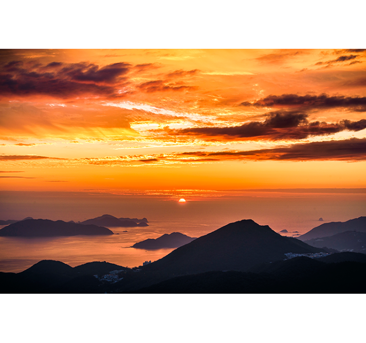 风景墙壁画海上日落 - TenStickers