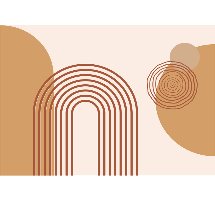 抽象壁画展现几何曲线线条 - TenStickers