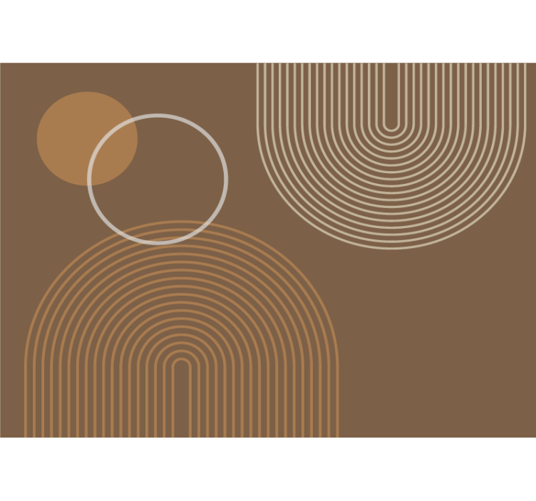 温暖的几何拱门抽象壁画 - TenStickers