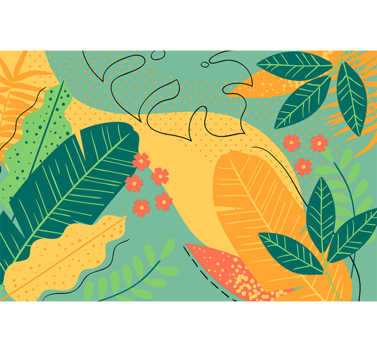 壁画质地热带叶子装饰 - TenStickers