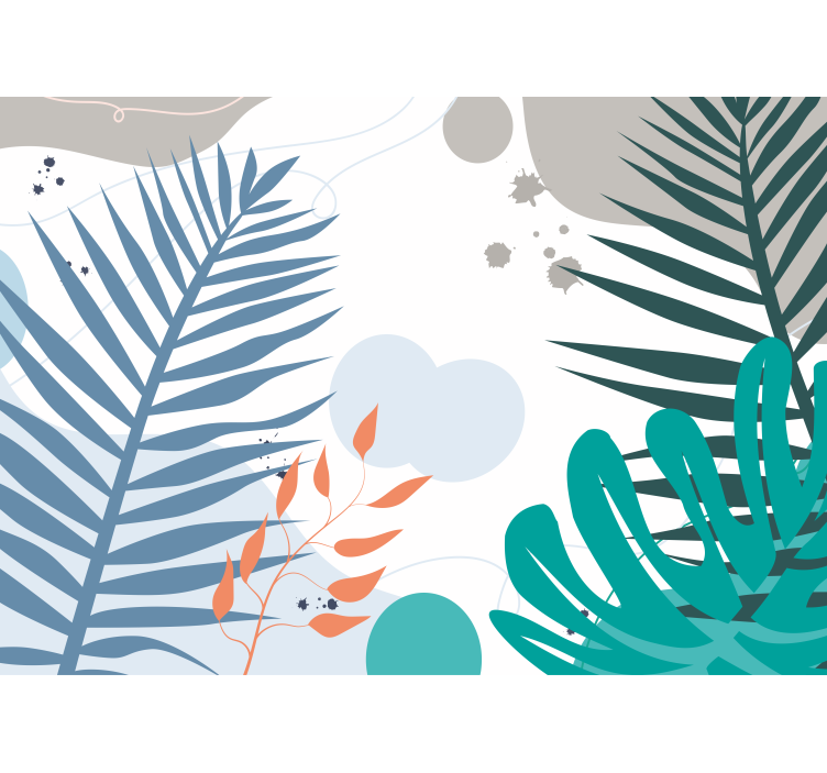 壁画质地展现风格化叶子图案 - TenStickers