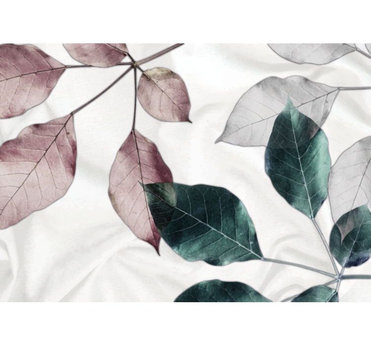 花墙壁画与细腻叶子图案相结合 - TenStickers