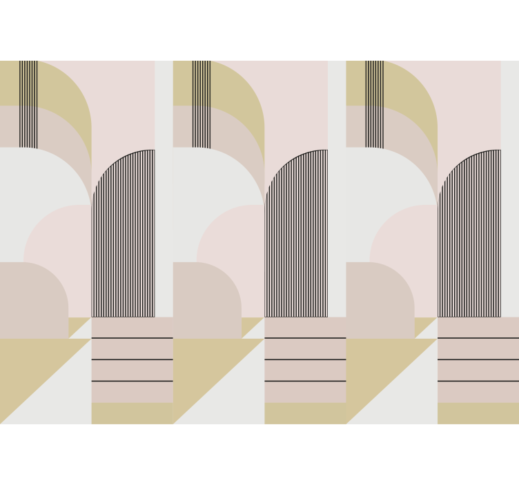 壁画现代风格几何拱形图案 - TenStickers