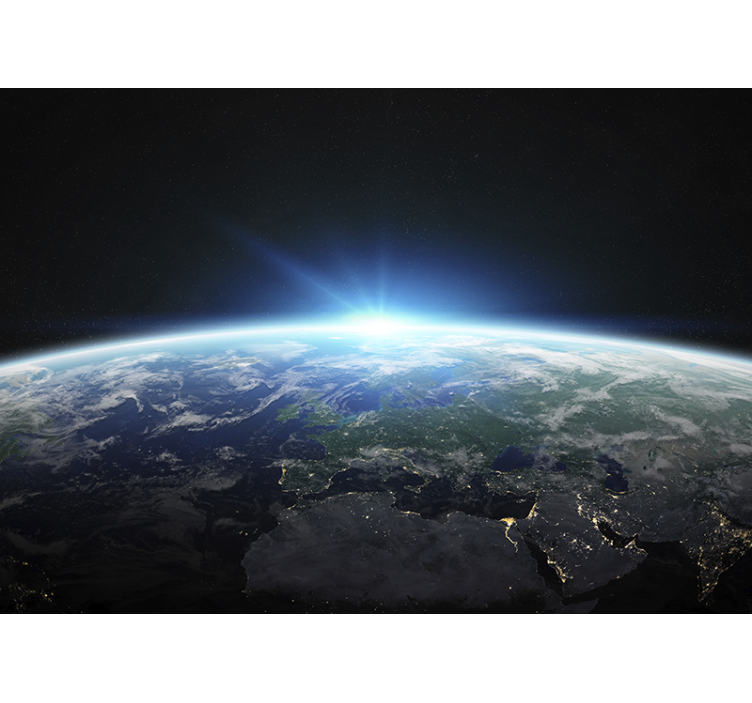 壁画 空间 地球地平线光辉 - TenStickers